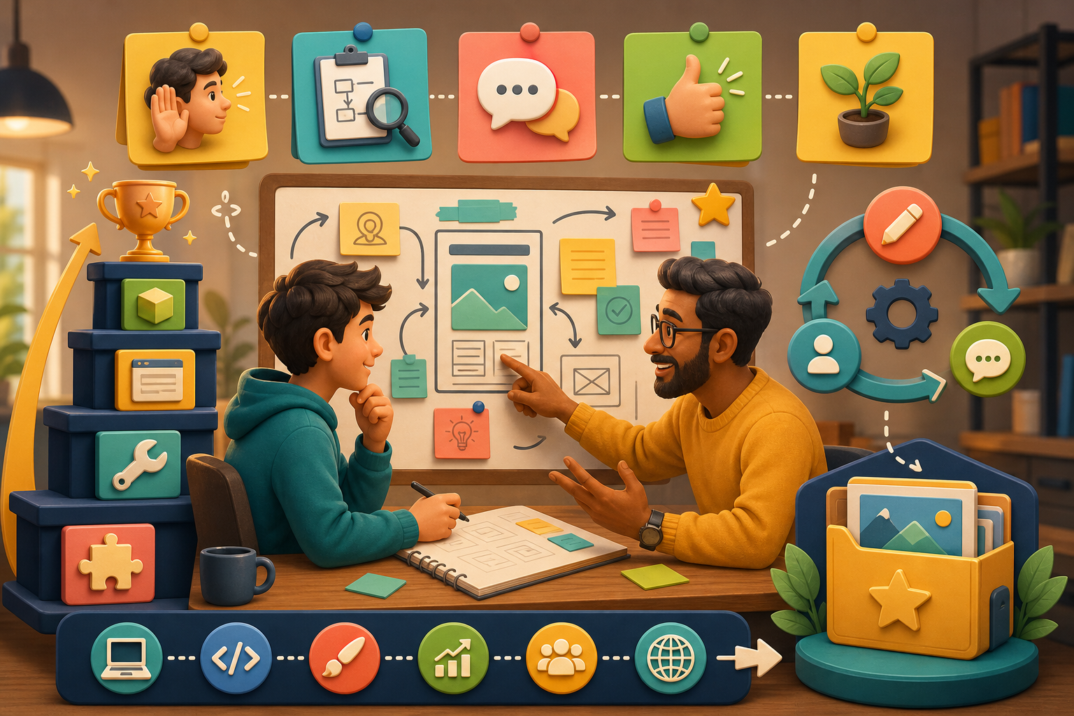 Advisor helping an apprentice build marketable skills