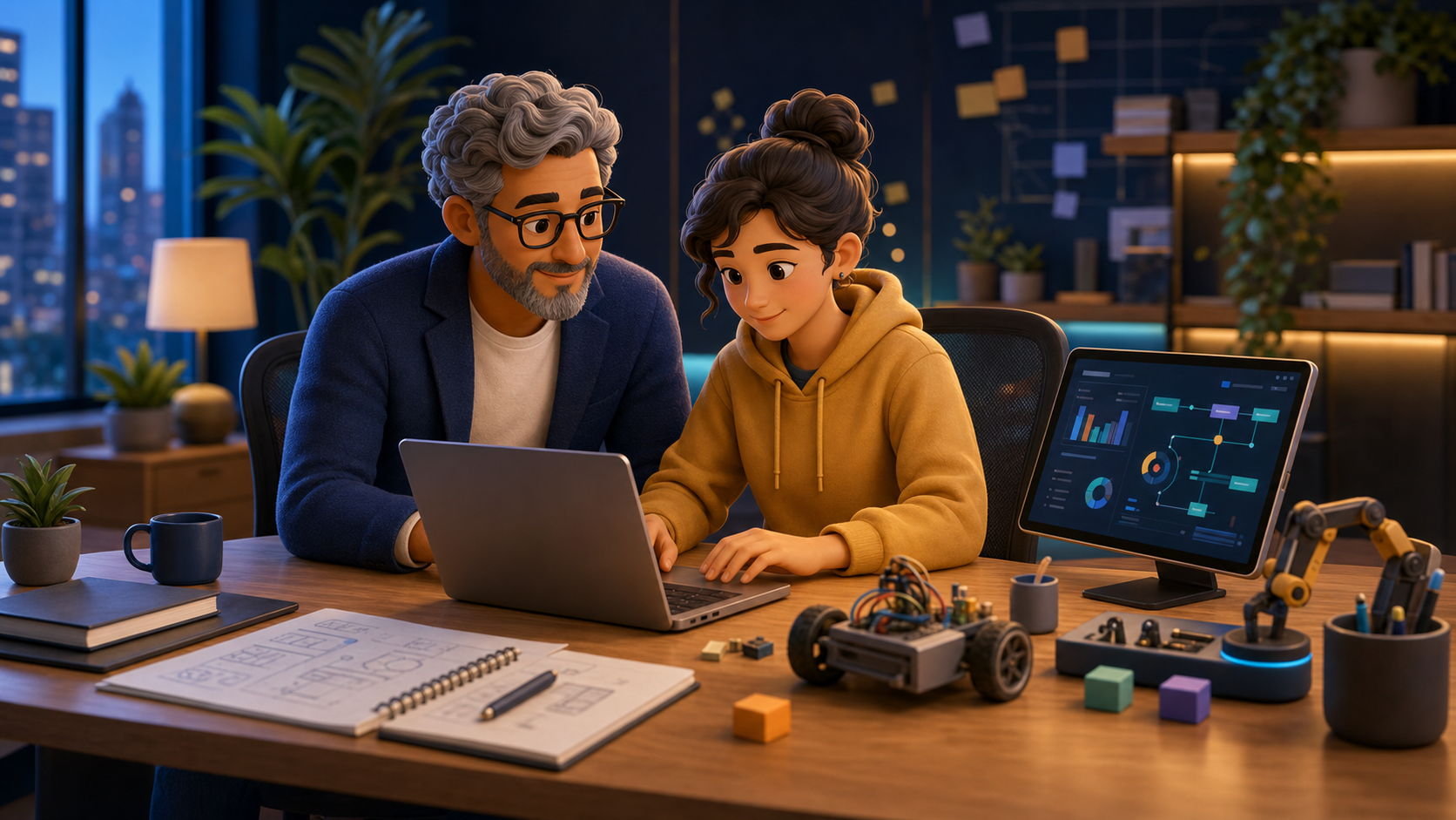 Professional mentor helping an applicant refine a prototype project